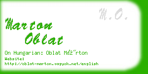 marton oblat business card